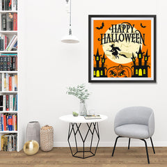 Ezposterprints - Moon and Witch Halloween Poster - 32x32 ambiance display photo sample