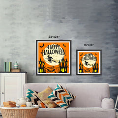 Ezposterprints - Moon and Witch Halloween Poster ambiance display photo sample