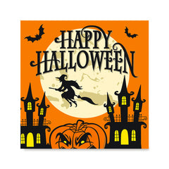 Ezposterprints - Moon and Witch Halloween Poster