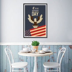 Ezposterprints - July IV Eagle - Retro | Independence Day 4th of July Posters - 12x18 ambiance display photo sample
