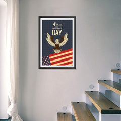 Ezposterprints - July IV Eagle - Retro | Independence Day 4th of July Posters - 16x24 ambiance display photo sample