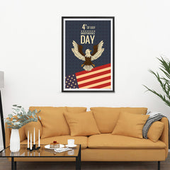 Ezposterprints - July IV Eagle - Retro | Independence Day 4th of July Posters - 24x36 ambiance display photo sample