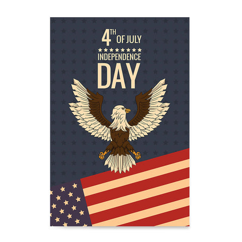 Ezposterprints - July IV Eagle - Retro | Independence Day 4th of July Posters