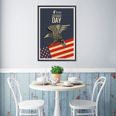 Ezposterprints - July IV Eagle 2 - Retro | Independence Day 4th of July Posters - 12x18 ambiance display photo sample