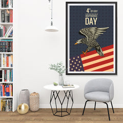 Ezposterprints - July IV Eagle 2 - Retro | Independence Day 4th of July Posters - 32x48 ambiance display photo sample