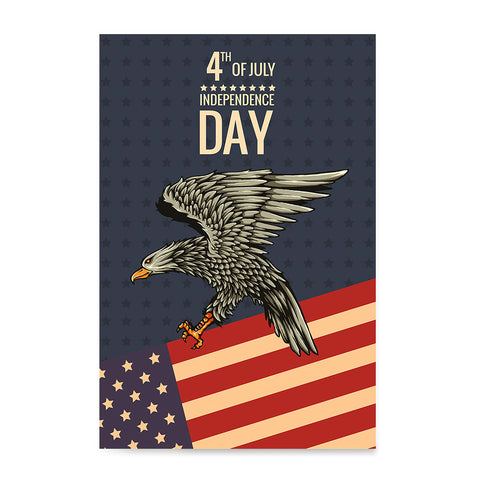 Ezposterprints - July IV Eagle 2 - Retro | Independence Day 4th of July Posters