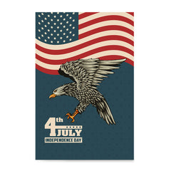Ezposterprints - July IV Eagle 3 - Retro | Independence Day 4th of July Posters