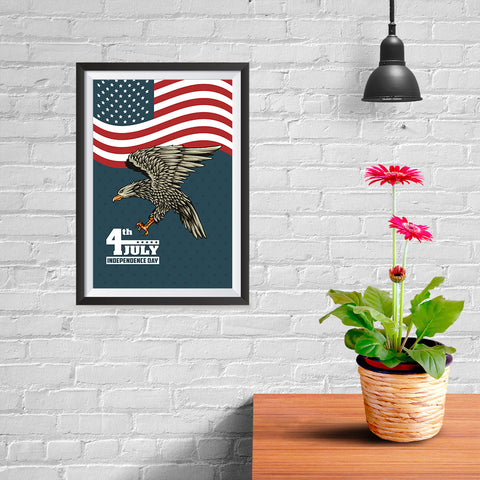 Ezposterprints - July IV Eagle 3 | Independence Day 4th of July Posters - 08x12 ambiance display photo sample