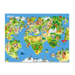 Ezposterprints - Kids' Animals Today World Map