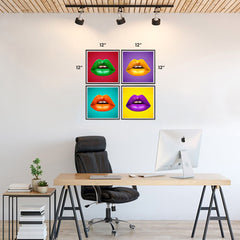 Ezposterprints - Pop Art Lips - Set of 4 - 12x12 ambiance display photo sample