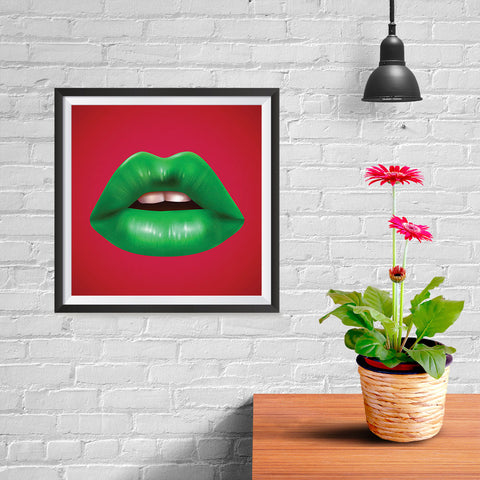 Ezposterprints - The Green - Pop Art Lip - 10x10 ambiance display photo sample