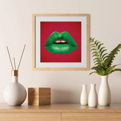 Ezposterprints - The Green - Pop Art Lip - 12x12 ambiance display photo sample