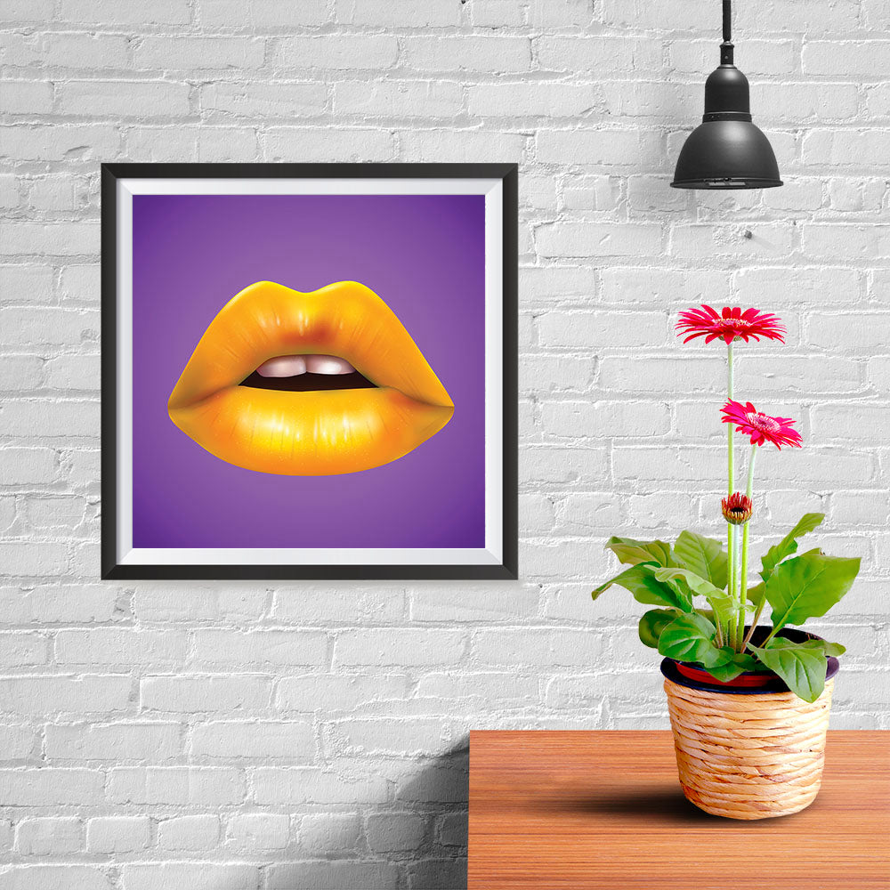 Ezposterprints - The Yellow - Pop Art Lip - 10x10 ambiance display photo sample