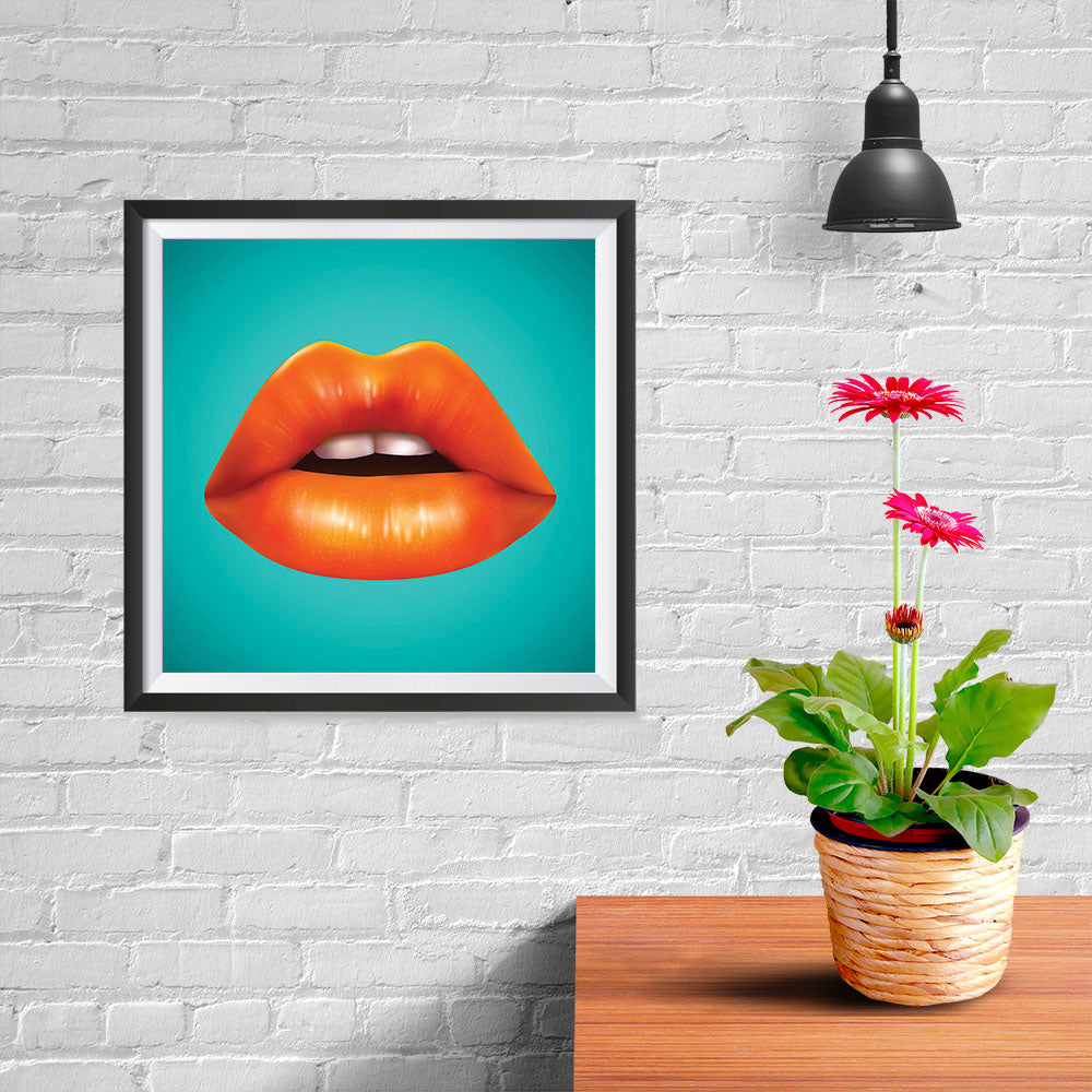 Ezposterprints - The Orange - Pop Art Lip - 10x10 ambiance display photo sample