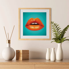 Ezposterprints - The Orange - Pop Art Lip - 12x12 ambiance display photo sample
