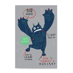 Ezposterprints - How To Identify A Monster? | The Cute Little Monsters Posters