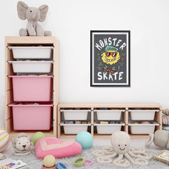 Ezposterprints - Monster Skate | The Cute Little Monsters Posters - 16x24 ambiance display photo sample