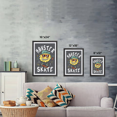 Ezposterprints - Monster Skate | The Cute Little Monsters Posters ambiance display photo sample