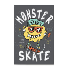 Ezposterprints - Monster Skate | The Cute Little Monsters Posters
