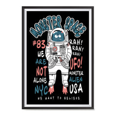 Ezposterprints - The Monster in Space, We Want To Believe | The Cute Little Monsters Posters ambiance display photo sample