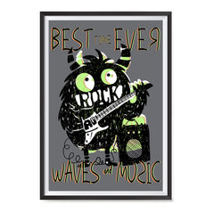 Ezposterprints - Best Time Ever, Rock, Waves and Music | The Cute Little Monsters Posters ambiance display photo sample