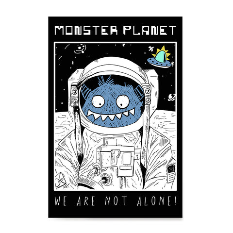 Ezposterprints - Monster Planet, We Are Not Alone | The Cute Little Monsters Posters