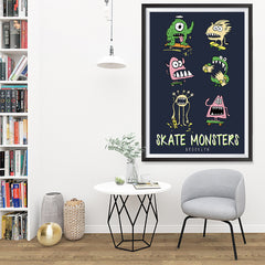 Ezposterprints - Skate Monsters, Brooklyn | The Cute Little Monsters Posters - 32x48 ambiance display photo sample