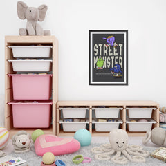 Ezposterprints - Street Monster | The Cute Little Monsters Posters - 16x24 ambiance display photo sample