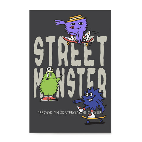 Ezposterprints - Street Monster | The Cute Little Monsters Posters