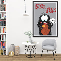 Ezposterprints - Super Star Buu Monster | The Cute Little Monsters Posters - 32x48 ambiance display photo sample