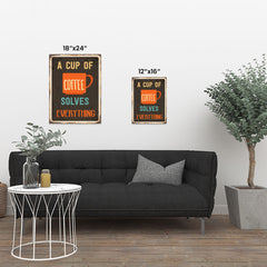 Ezposterprints - A Cup Of Coffee Black | Retro Metal Design Signs Posters ambiance display photo sample