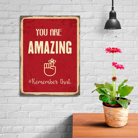 Ezposterprints - Amazing Red | Retro Metal Design Signs Posters - 12x16 ambiance display photo sample