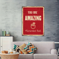 Ezposterprints - Amazing Red | Retro Metal Design Signs Posters - 36x48 ambiance display photo sample