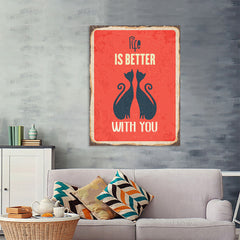 Ezposterprints - Better Life Red | Retro Metal Design Signs Posters - 36x48 ambiance display photo sample