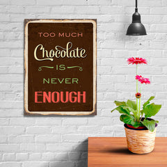 Ezposterprints - Chocolate Brown | Retro Metal Design Signs Posters - 12x16 ambiance display photo sample