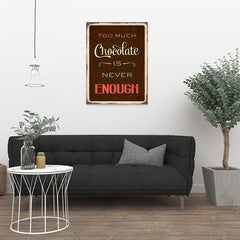 Ezposterprints - Chocolate Brown | Retro Metal Design Signs Posters - 24x32 ambiance display photo sample