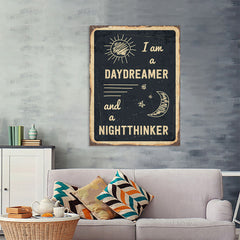 Ezposterprints - Daydreamer Black | Retro Metal Design Signs Posters - 36x48 ambiance display photo sample
