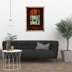 Ezposterprints - Dont Forget Smile | Retro Metal Design Signs Posters - 24x32 ambiance display photo sample