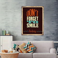 Ezposterprints - Dont Forget Smile | Retro Metal Design Signs Posters - 36x48 ambiance display photo sample