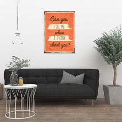 Ezposterprints - Feel Me Orange | Retro Metal Design Signs Posters - 24x32 ambiance display photo sample