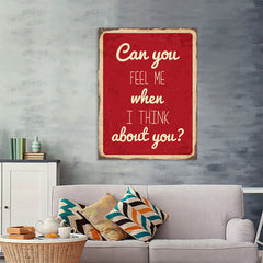 Ezposterprints - Feel Me Red | Retro Metal Design Signs Posters - 36x48 ambiance display photo sample