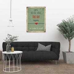 Ezposterprints - Never Have Again Green | Retro Metal Design Signs Posters - 24x32 ambiance display photo sample