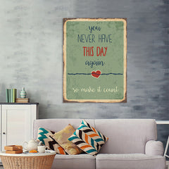 Ezposterprints - Never Have Again Green | Retro Metal Design Signs Posters - 36x48 ambiance display photo sample
