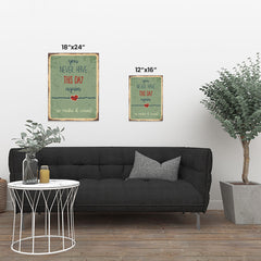 Ezposterprints - Never Have Again Green | Retro Metal Design Signs Posters ambiance display photo sample