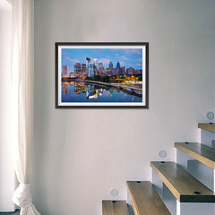 Ezposterprints - Philadelphia Skyline at Night - 24x16 ambiance display photo sample