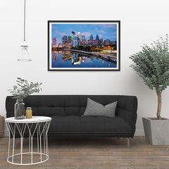 Ezposterprints - Philadelphia Skyline at Night - 36x24 ambiance display photo sample