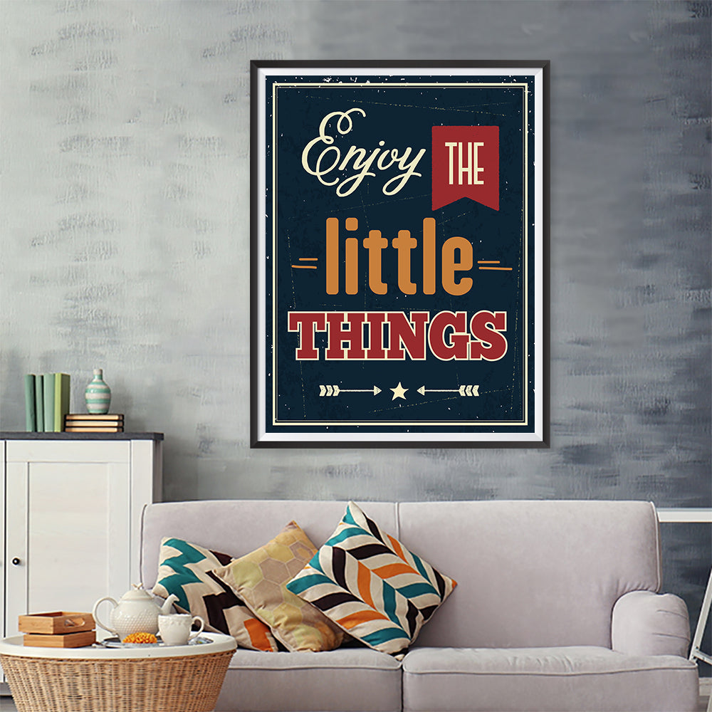 Enjoy The Little Thins, Retro Quotes Posters – EzPosterPrints