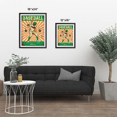 Ezposterprints - Player Green | Retro Sports Series BASEBALL Posters ambiance display photo sample