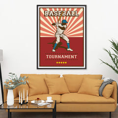 Ezposterprints - Player Red | Retro Sports Series BASEBALL Posters - 36x48 ambiance display photo sample