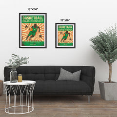 Ezposterprints - Player Green | Retro Sports Series BASKETBALL Posters ambiance display photo sample